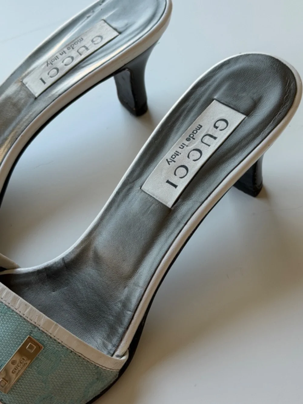 Vintage Gucci by Tom Ford GG monogram kitten heel slide mules, IT 38